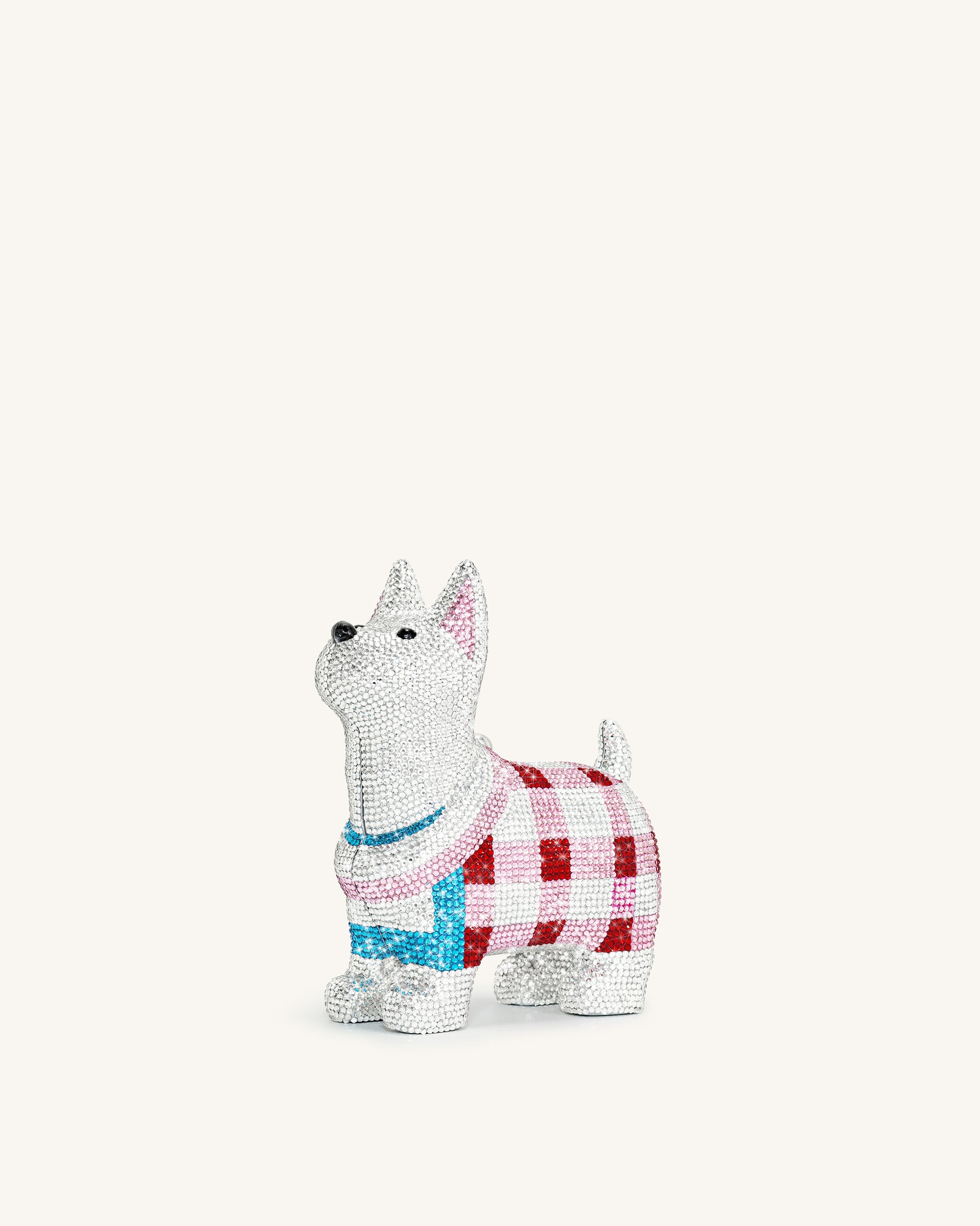 Eden Puppy Shape Faux Crystal Clutch - White - Image 2