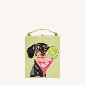 Taya-Puppy Pattern Book Shape Clutch Bag - Light Green