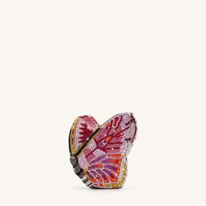 Paisley Crystal Butterfly Clutch - Multicolor