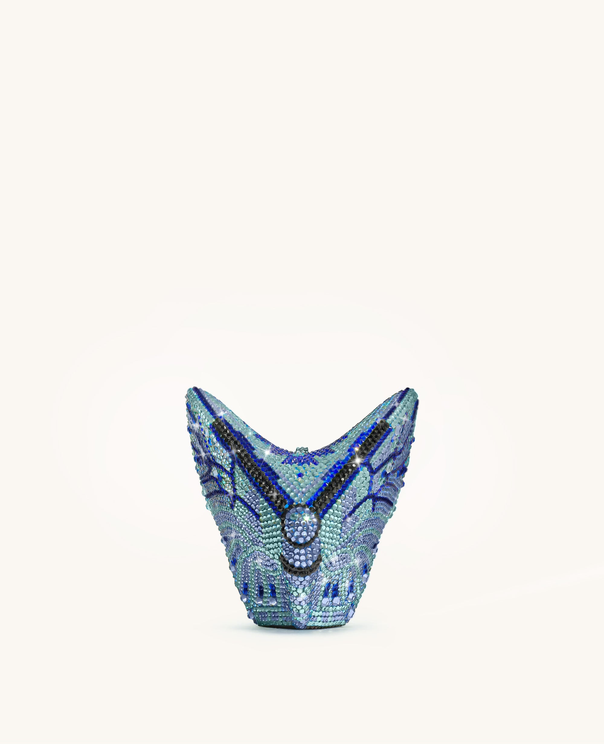 Paisley Crystal Butterfly Clutch - Blue - Image 3
