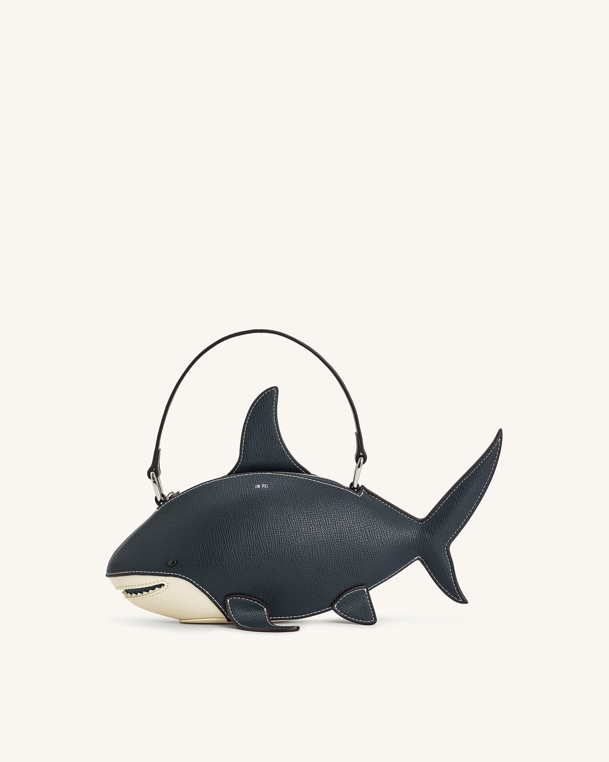 Nerys Shark Look Top Handle Bag - Dark Blue - Image 3