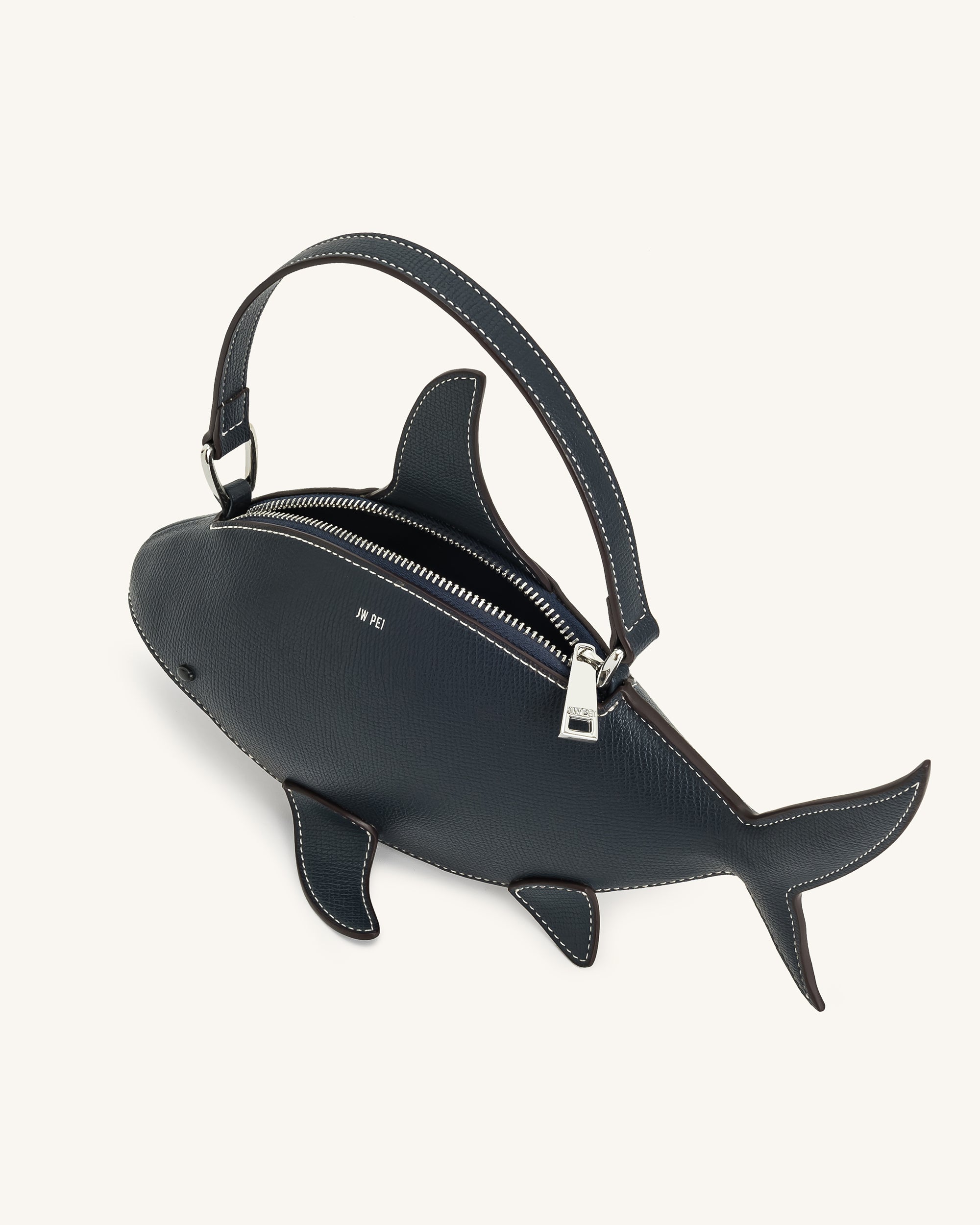 Nerys Shark Look Top Handle Bag - Dark Blue - Image 4