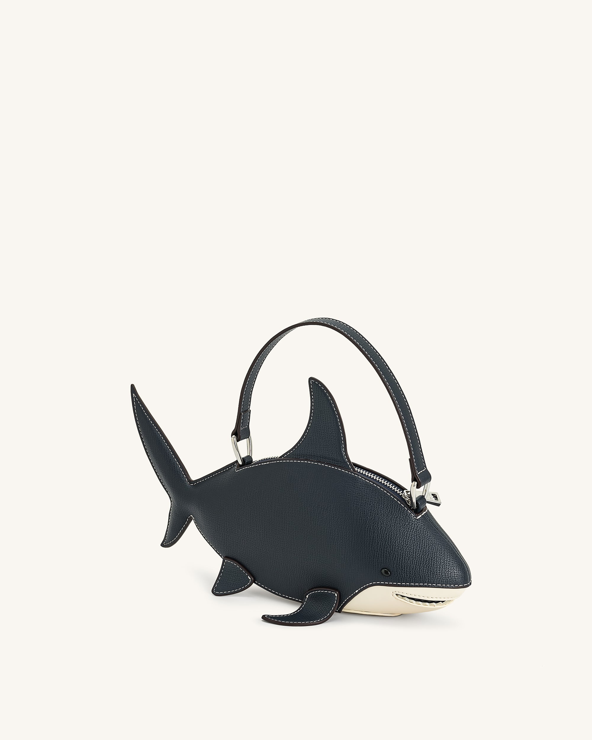 Nerys Shark Look Top Handle Bag - Dark Blue - Image 2