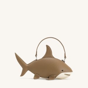 Nerys Shark Look Top Handle Bag - Light Brown