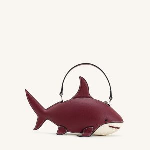 Nerys Shark Look Top Handle Bag - Burgundy