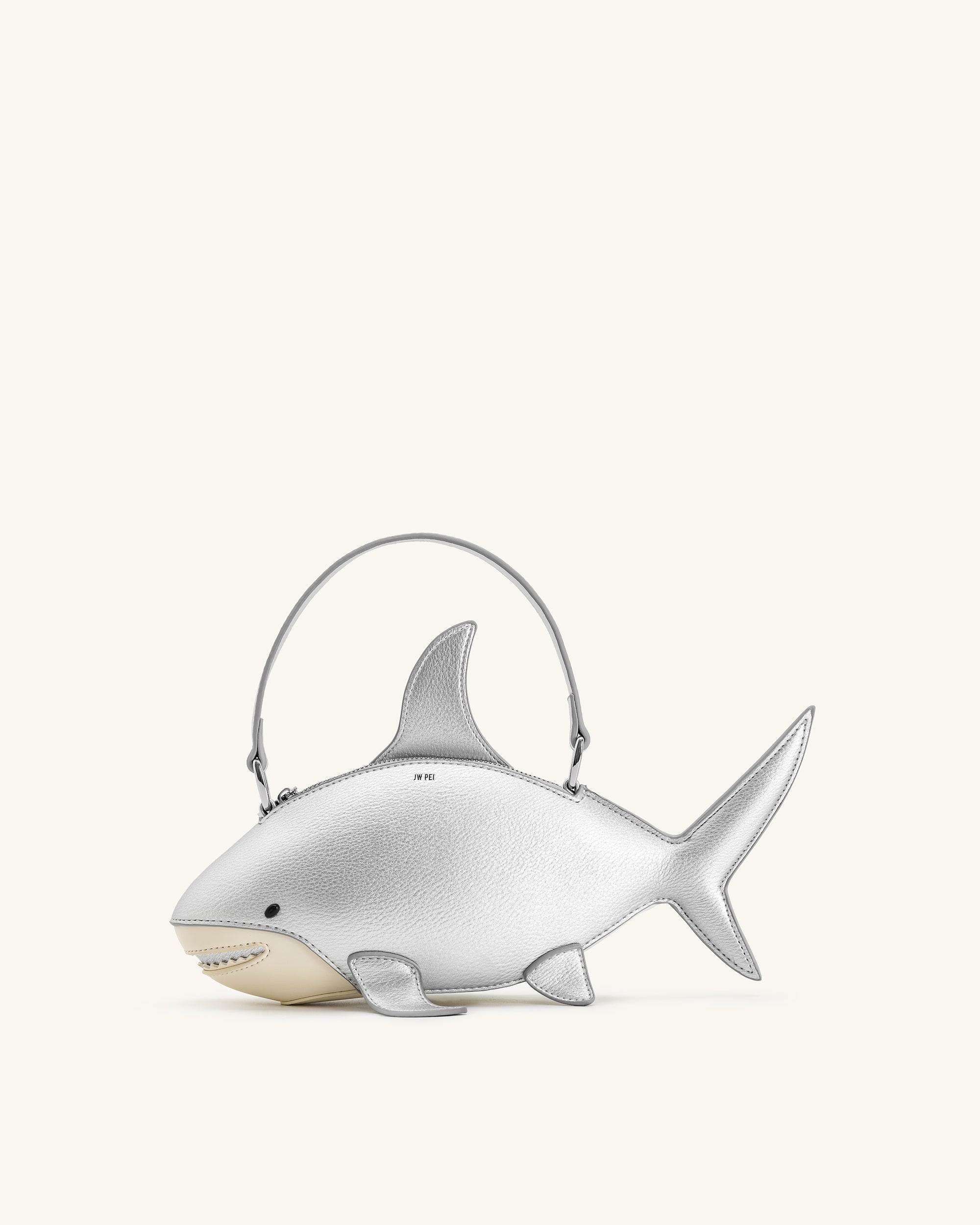 Nerys Shark Look Top Handle Bag - Silver - Image 3