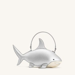 Nerys Shark Look Top Handle Bag - Silver