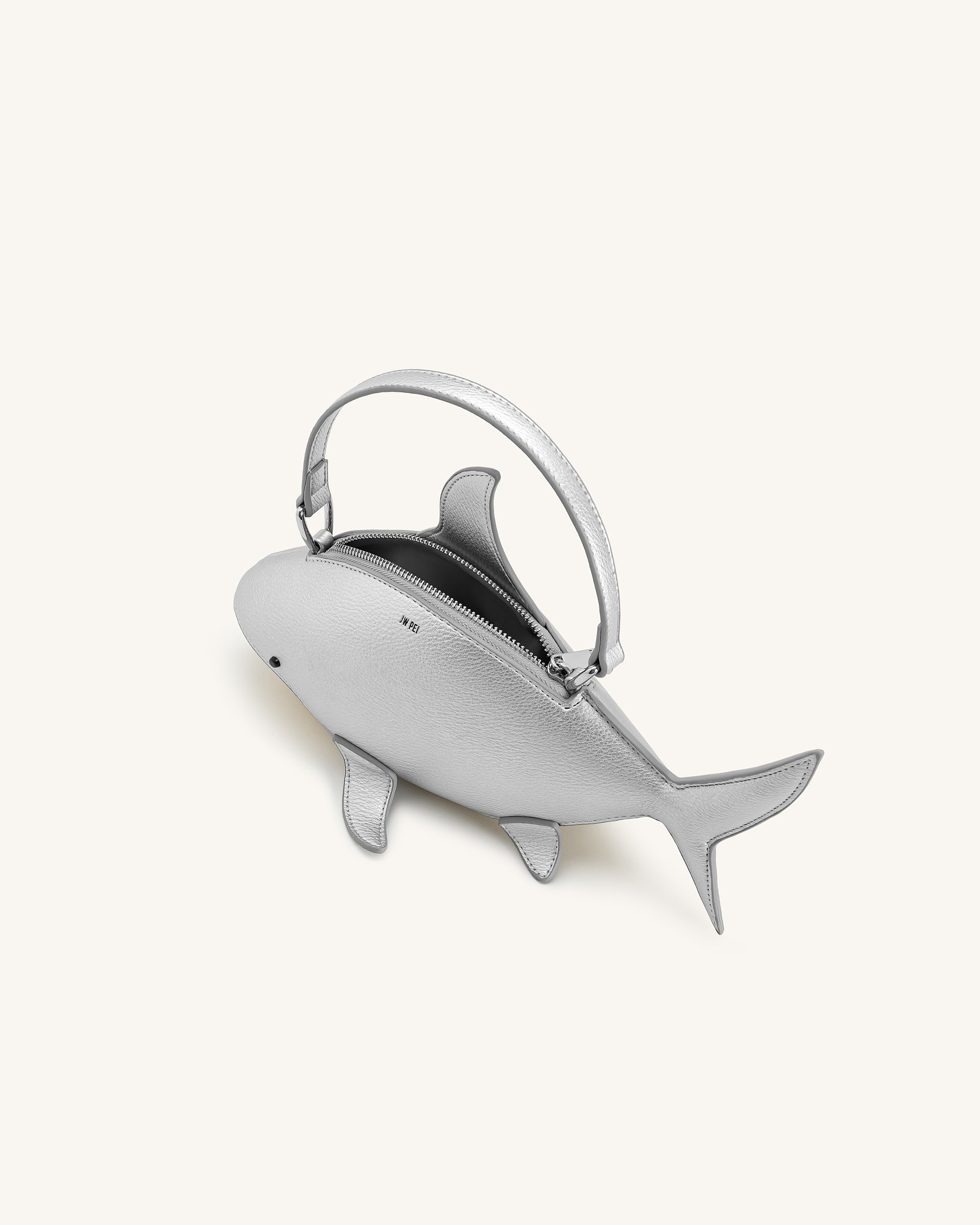 Nerys Shark Look Top Handle Bag - Silver - Image 4