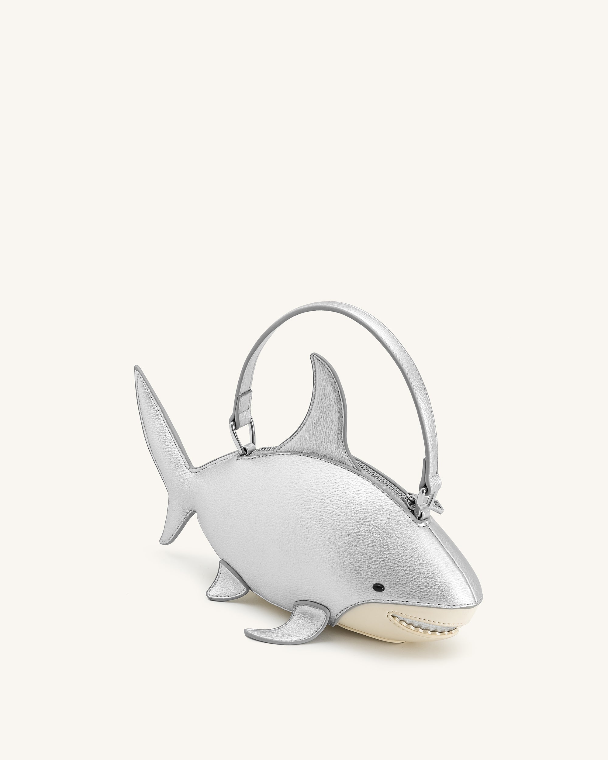 Nerys Shark Look Top Handle Bag - Silver - Image 2