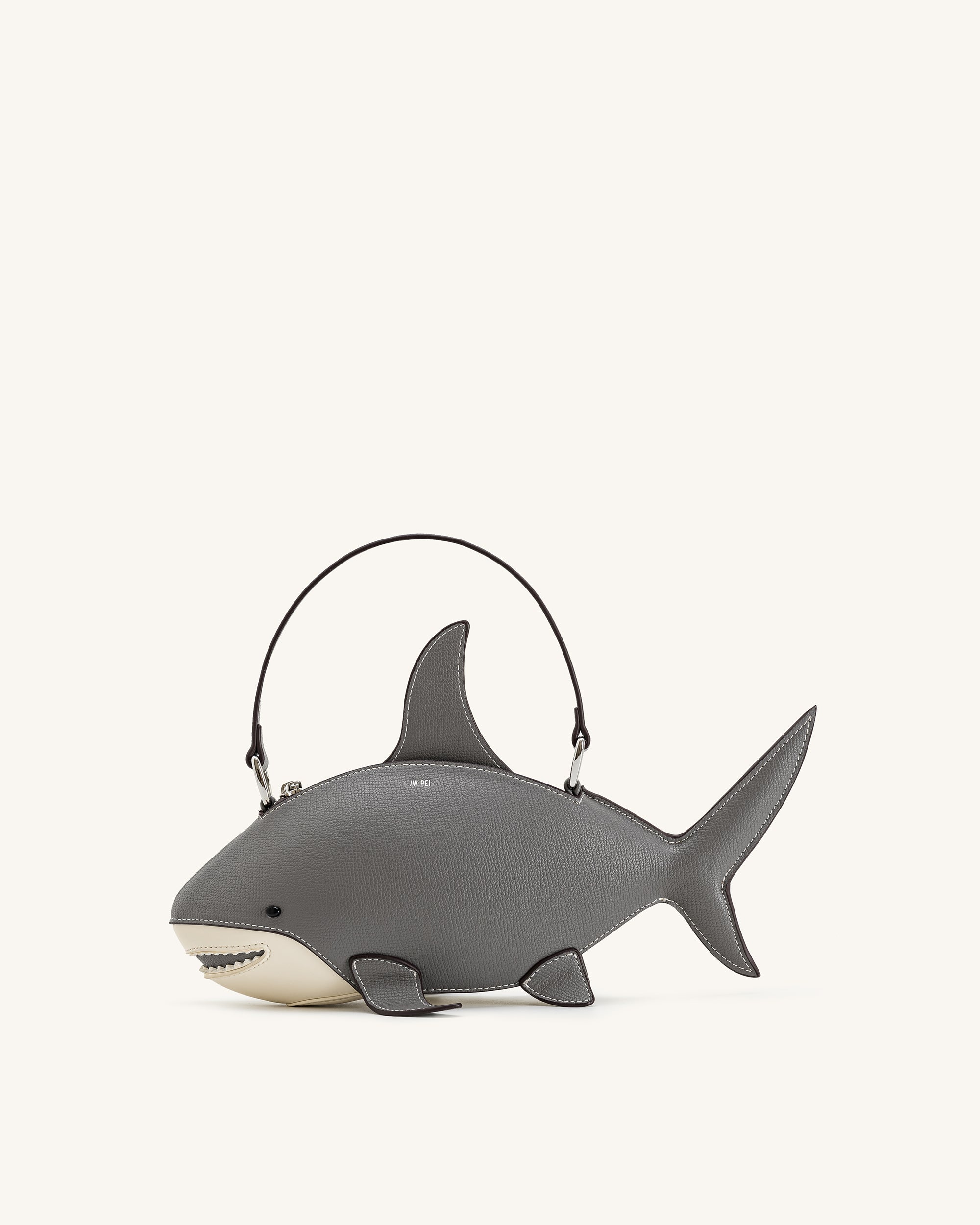 Nerys Shark Look Top Handle Bag - Grey - Image 3