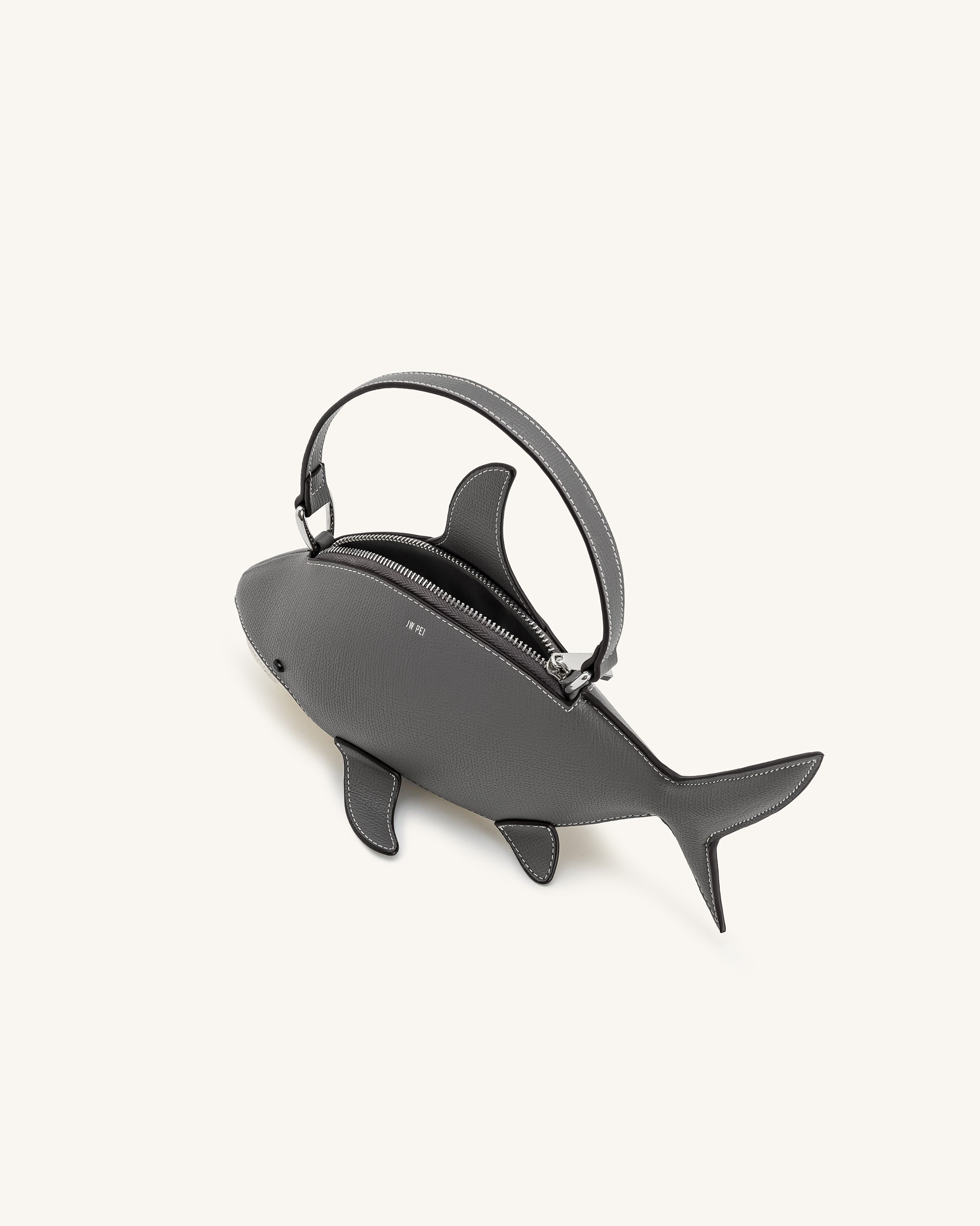 Nerys Shark Look Top Handle Bag - Grey - Image 4