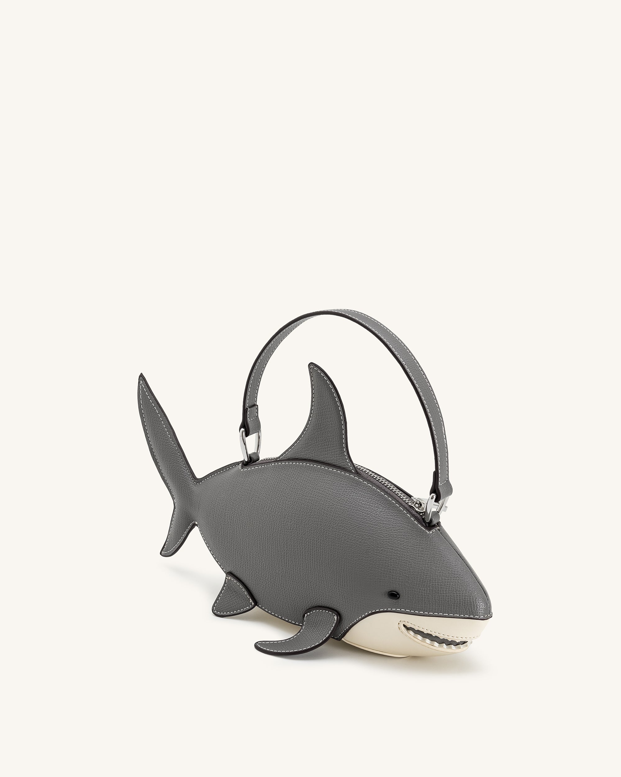 Nerys Shark Look Top Handle Bag - Grey - Image 2