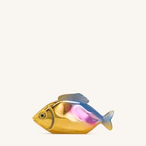 Fish Shaped Clutch - Gold/Blue