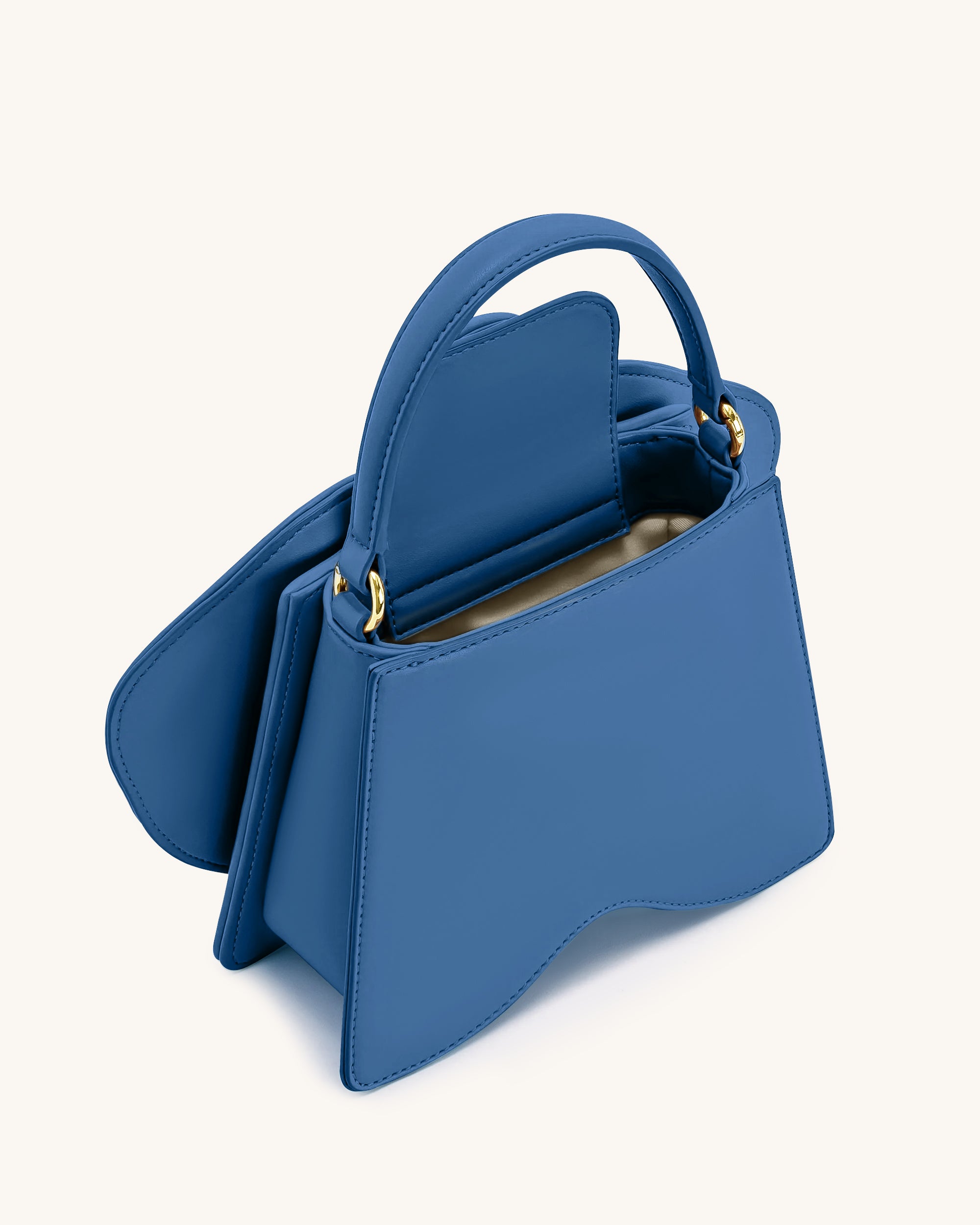 Flora Orchid Shaped Top Handle Bag - Blue - Image 4