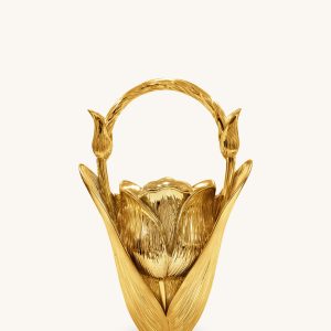 Ella Tulip Vase Top Handle Bag - Gold