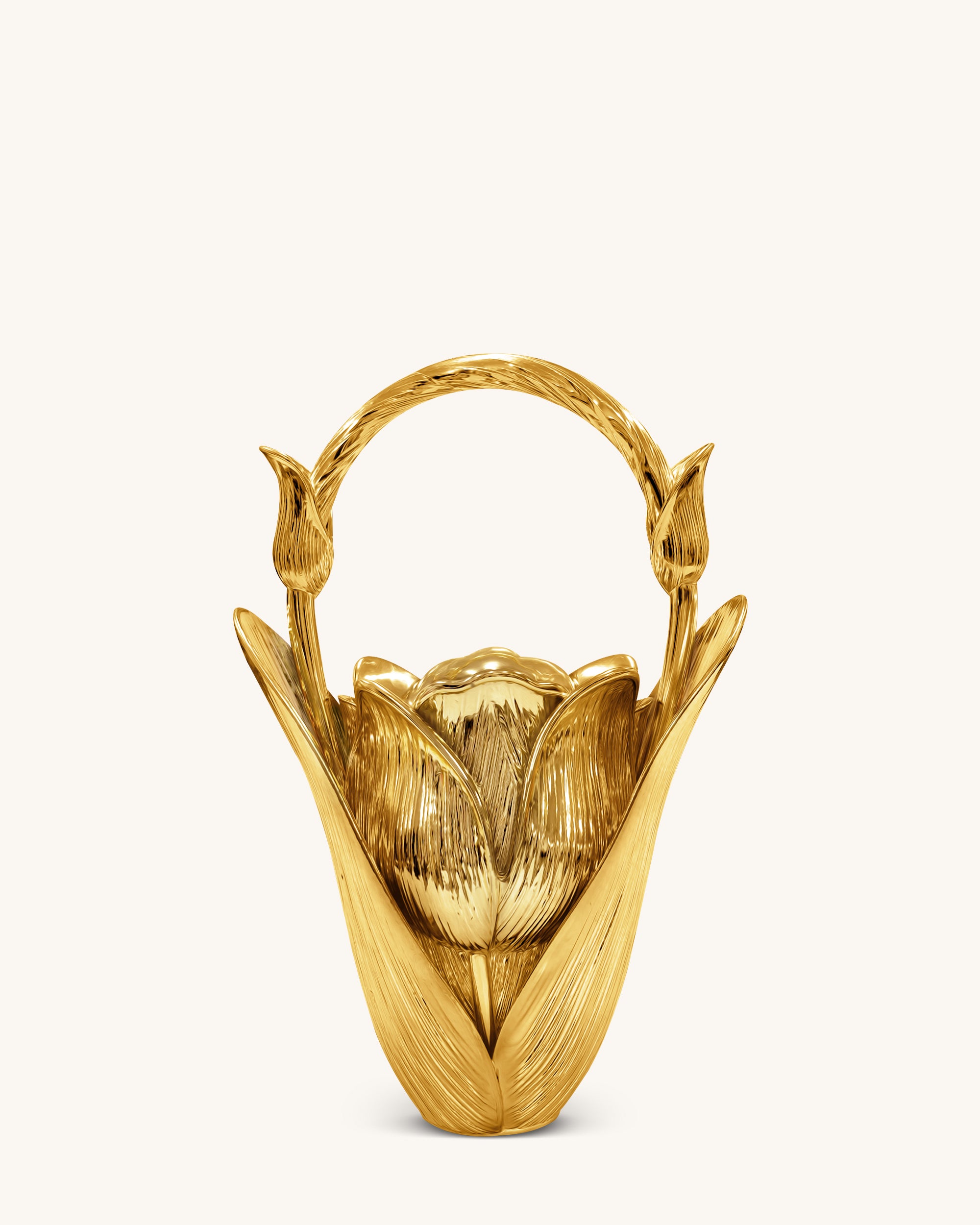 Ella Tulip Vase Top Handle Bag - Gold