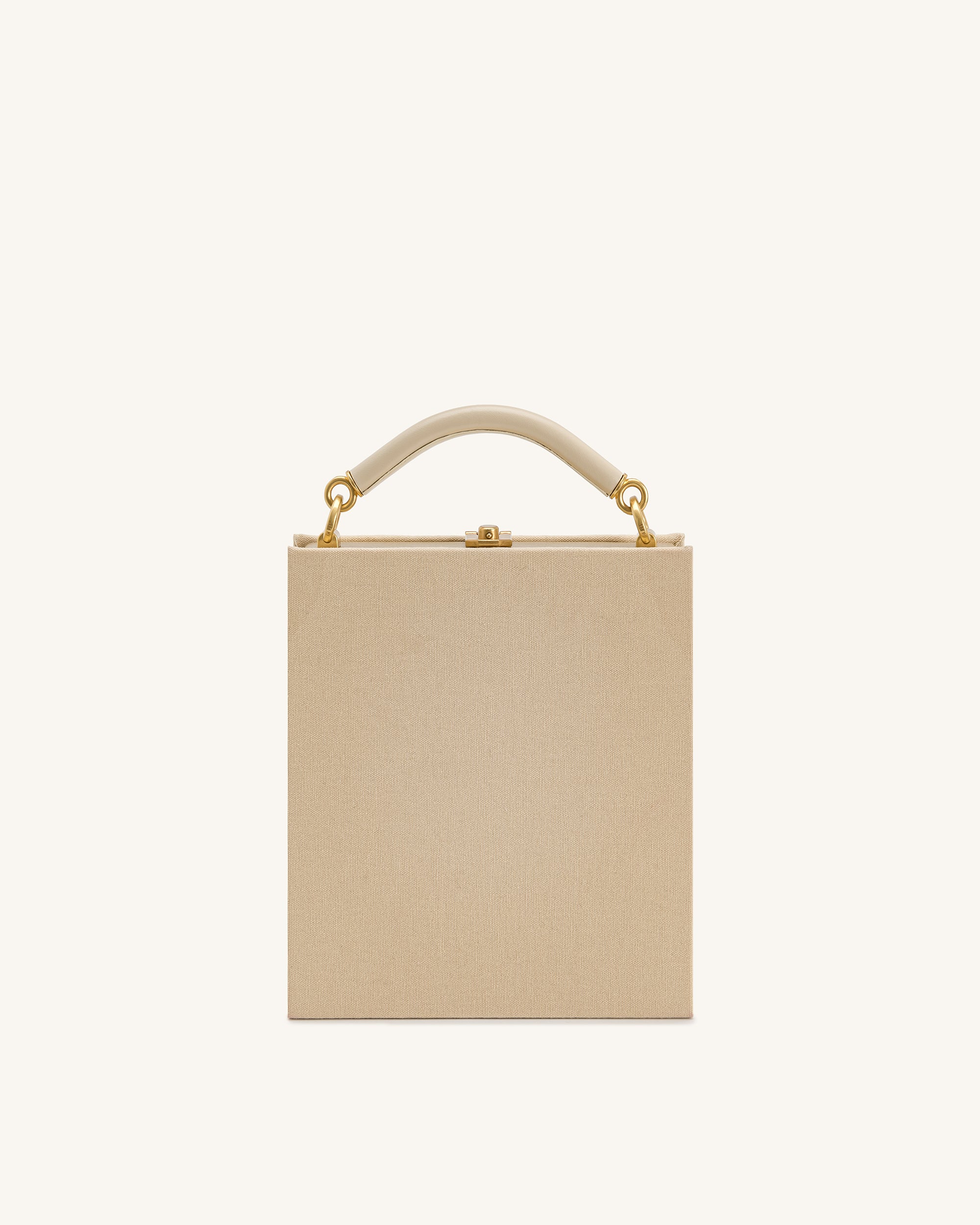 Elle Picnic Pattern Book Top Handle Bag - Khaki - Image 3