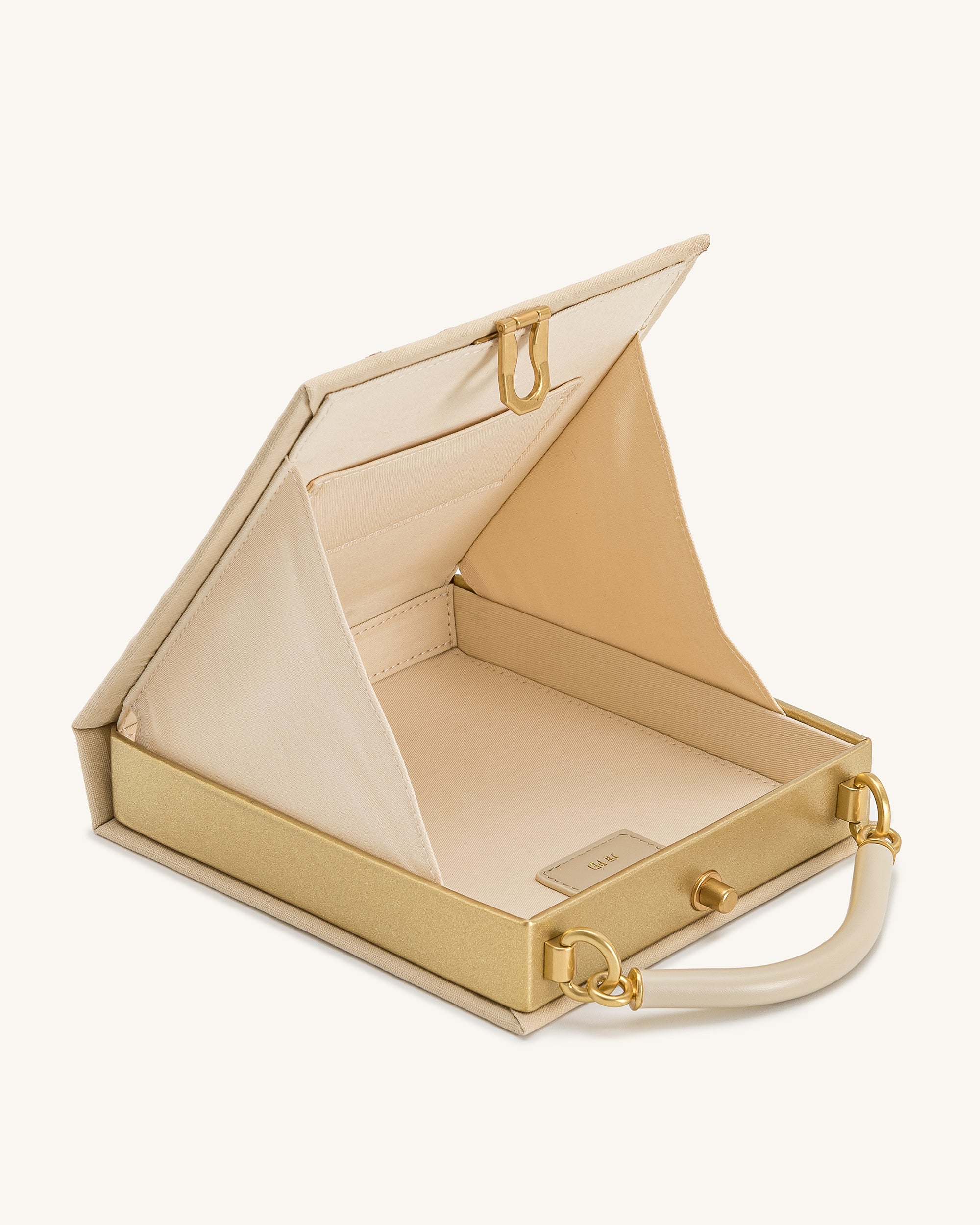 Elle Picnic Pattern Book Top Handle Bag - Khaki - Image 4