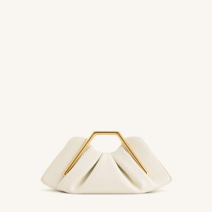 Lila Metal Frame Clutch - Ivory
