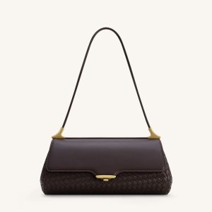 Eloise Woven Shoulder Bag - Dark Brown