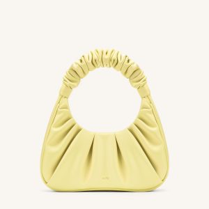 Gabbi Ruched Hobo Handbag - Light Yellow