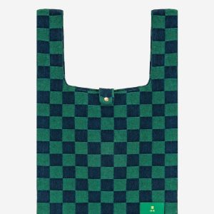 Molly Checkerboard Market Bag - Jungle Green