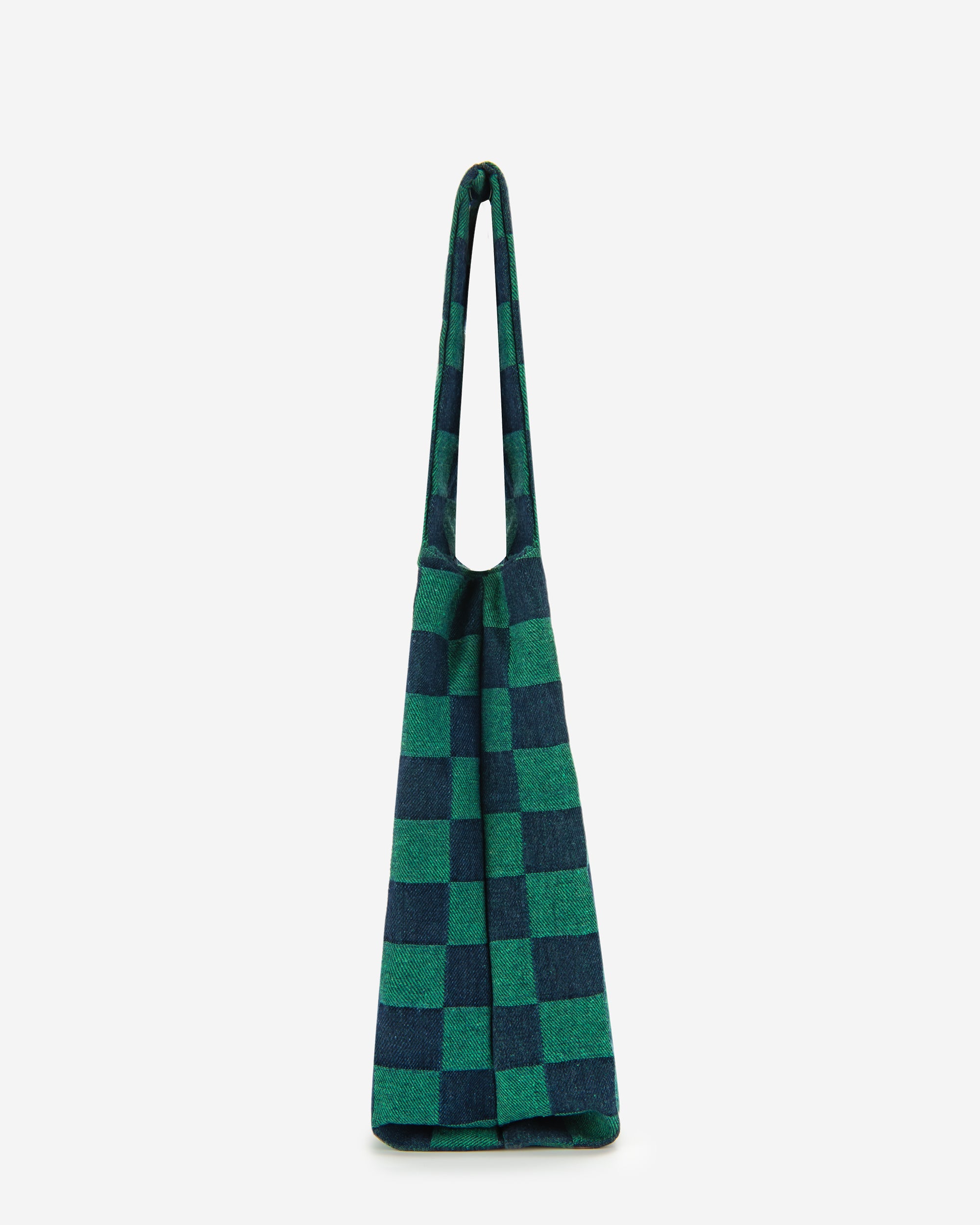 Molly Checkerboard Market Bag - Jungle Green - Image 3