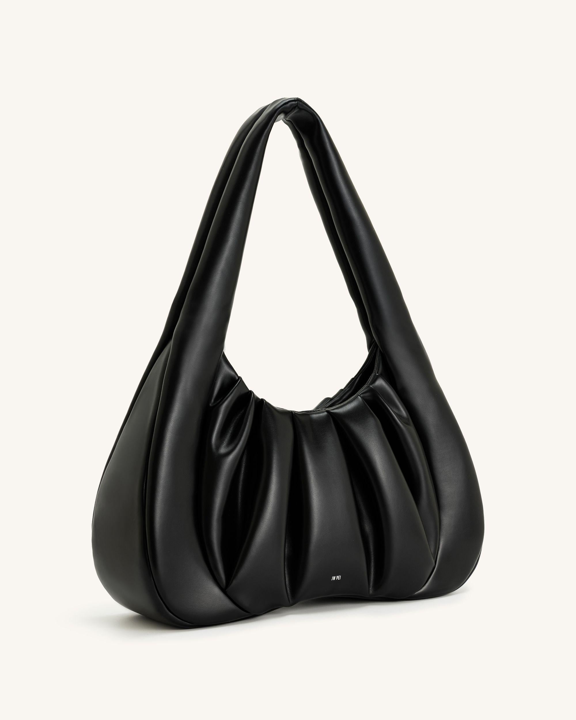 Ashley Ruched Shoulder Bag - Black - Image 2