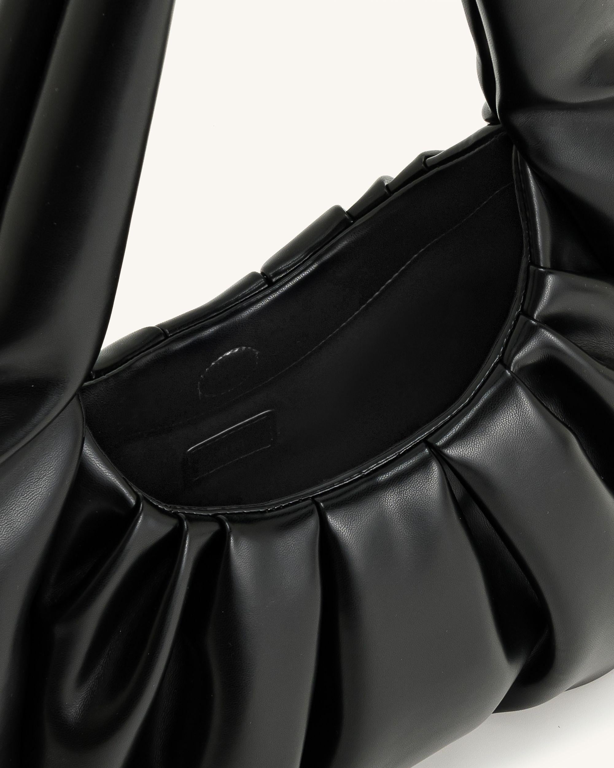 Ashley Ruched Shoulder Bag - Black - Image 4