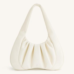 Ashley Ruched Shoulder Bag - White