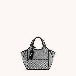 Eliana Artificial Crystal Mini Tote Bag - Anthracite