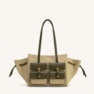 Linda Faux Suede Tote Bag - Green