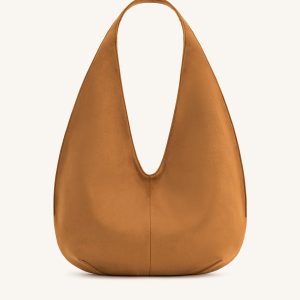 Dara Faux Suede Hobo Bag -Yellowish Brown