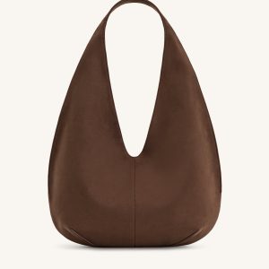 Dara Faux Suede Hobo Bag - Mocha Brown