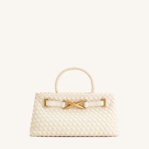 Elora Woven Tote Bag - White