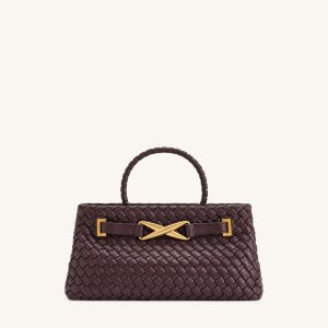 Elora Woven Tote Bag - Deep Burgundy