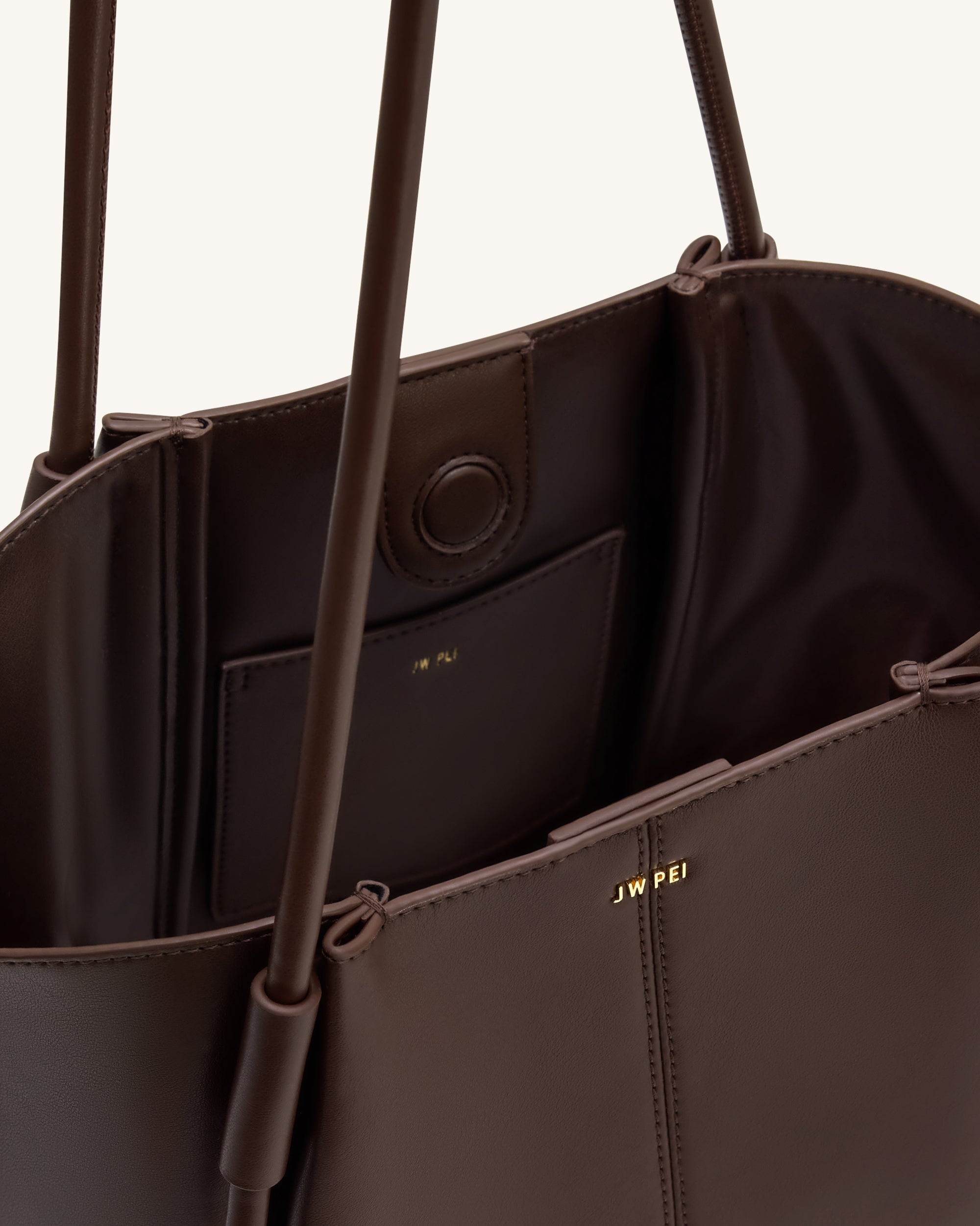 Nala Wide Tote Bag - Deep Brown - Image 4