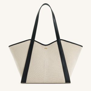 Kiana Large Capacity Tote Bag - Black Canvas