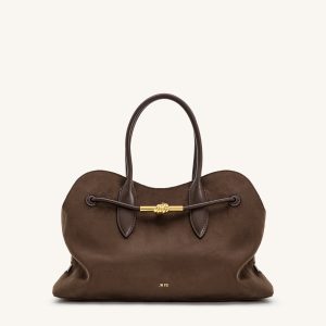 Adele Metal Rope Knot Tote Bag - Mocha Brown