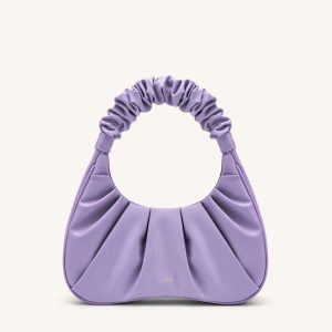 Gabbi Ruched Hobo Handbag - Purple