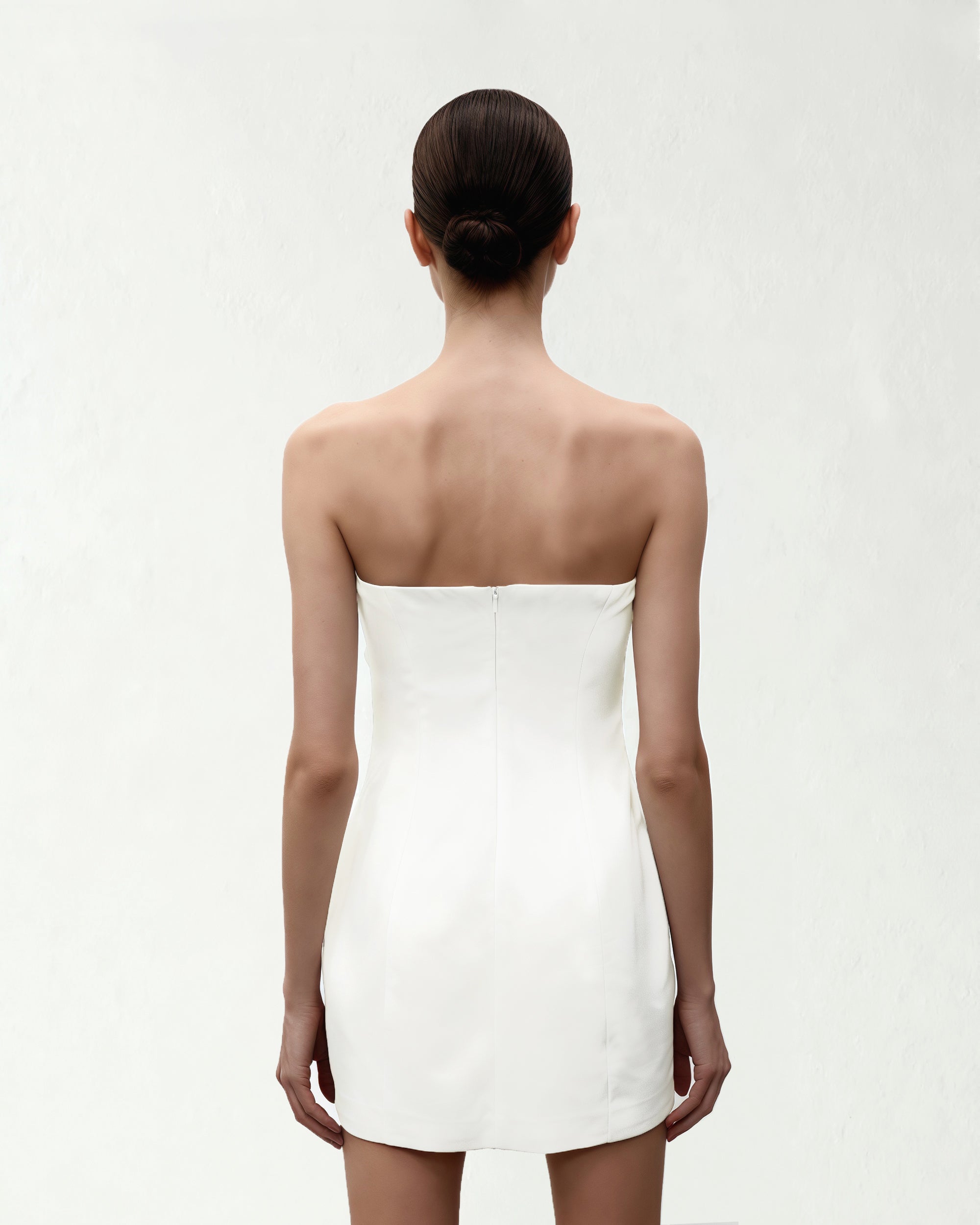 Orchid Appliqu?? Strapless Dress - White - Image 3