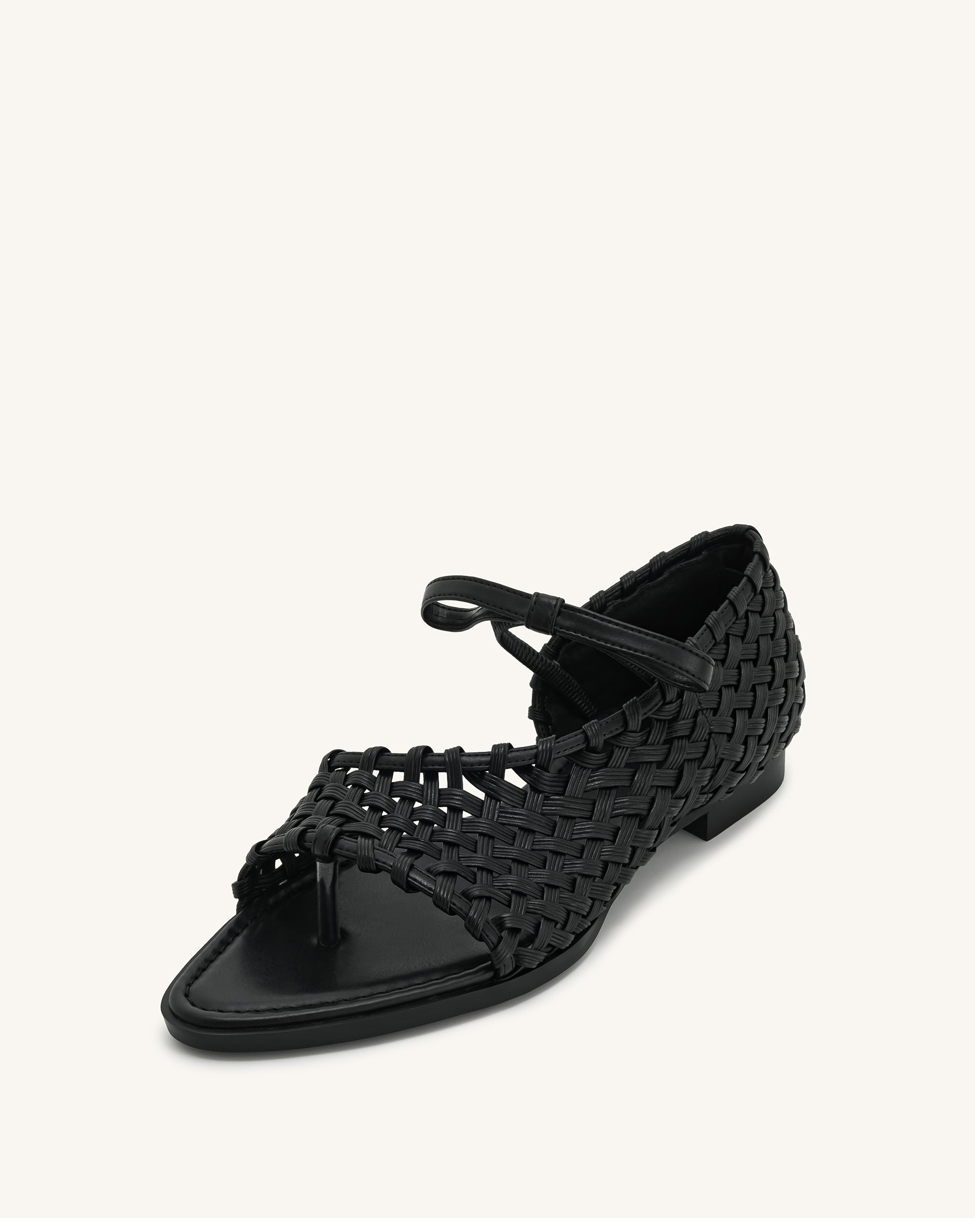 Jocelyn Weave Strap Flip-flops - Black - Image 5