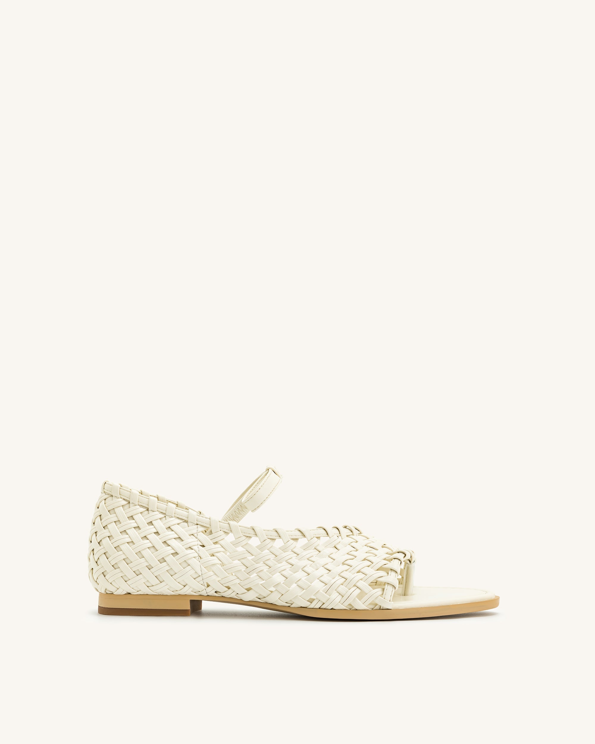 Jocelyn Weave Strap Flip-flops - Beige - Image 11