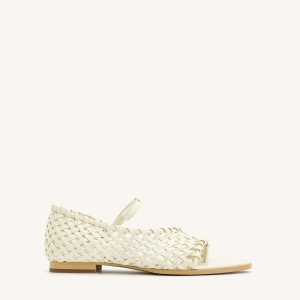 Jocelyn Weave Strap Flip-flops - Beige