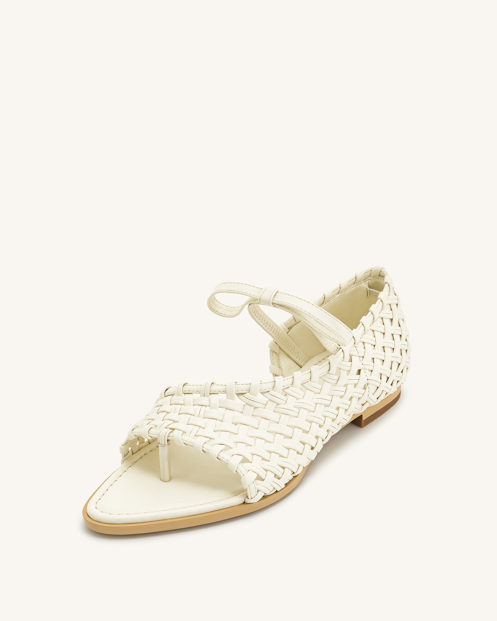 Jocelyn Weave Strap Flip-flops - Beige - Image 10