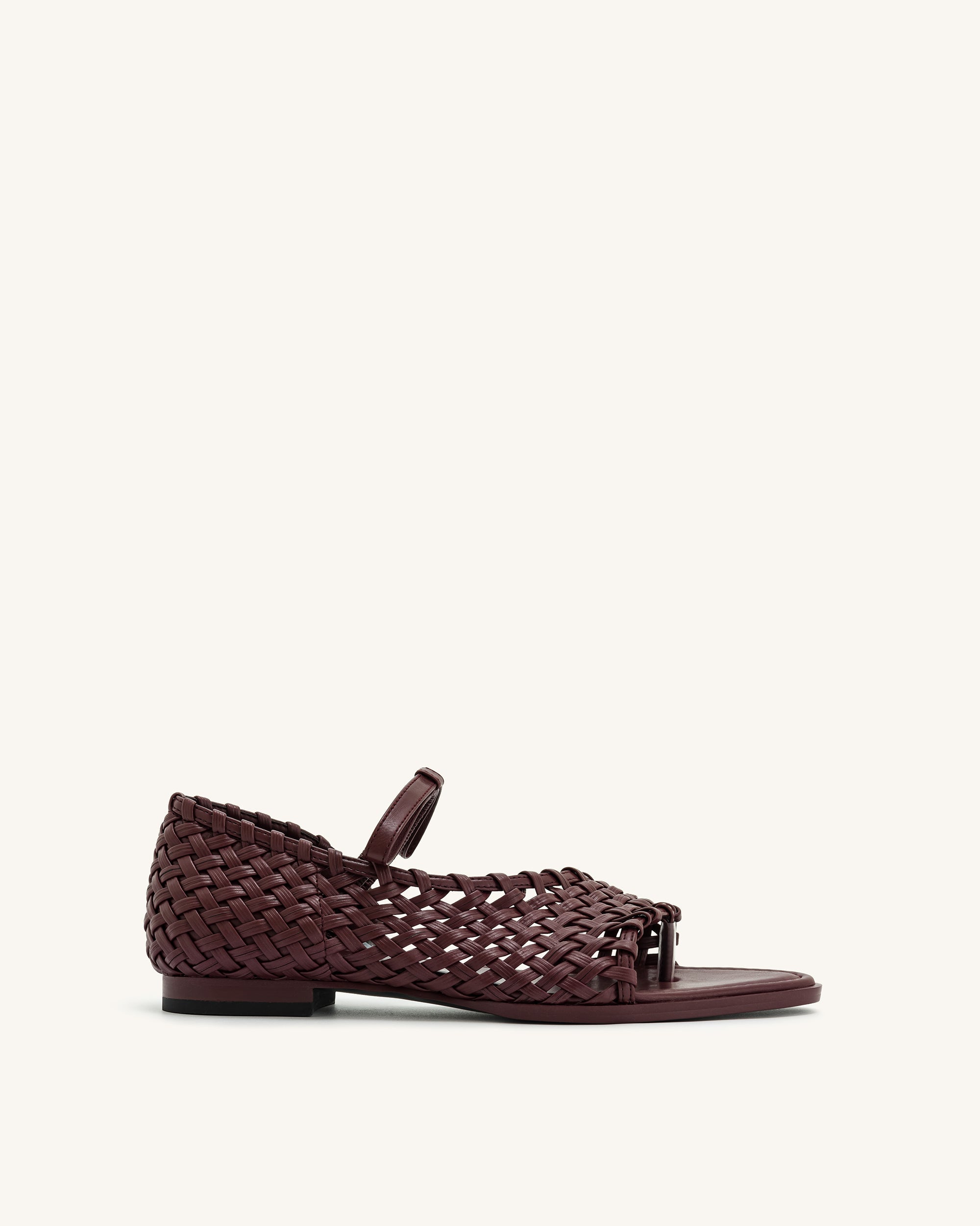 Jocelyn Weave Strap Flip-flops - Claret Red - Image 6