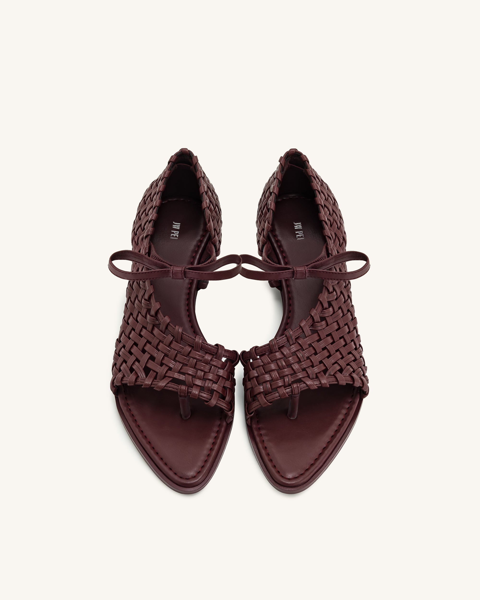 Jocelyn Weave Strap Flip-flops - Claret Red - Image 3