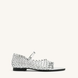 Jocelyn Weave Strap Flip-flops - Silver