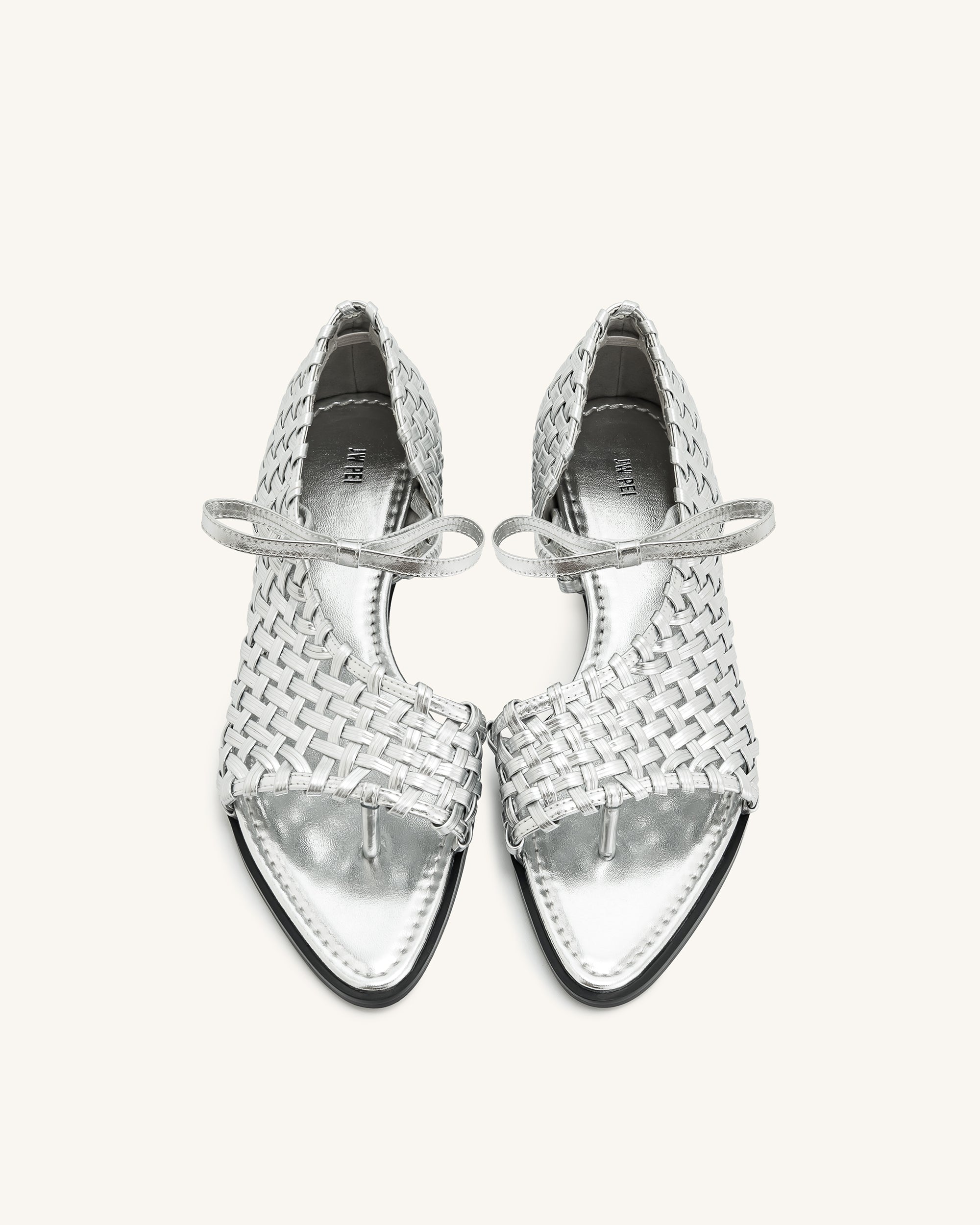 Jocelyn Weave Strap Flip-flops - Silver - Image 8