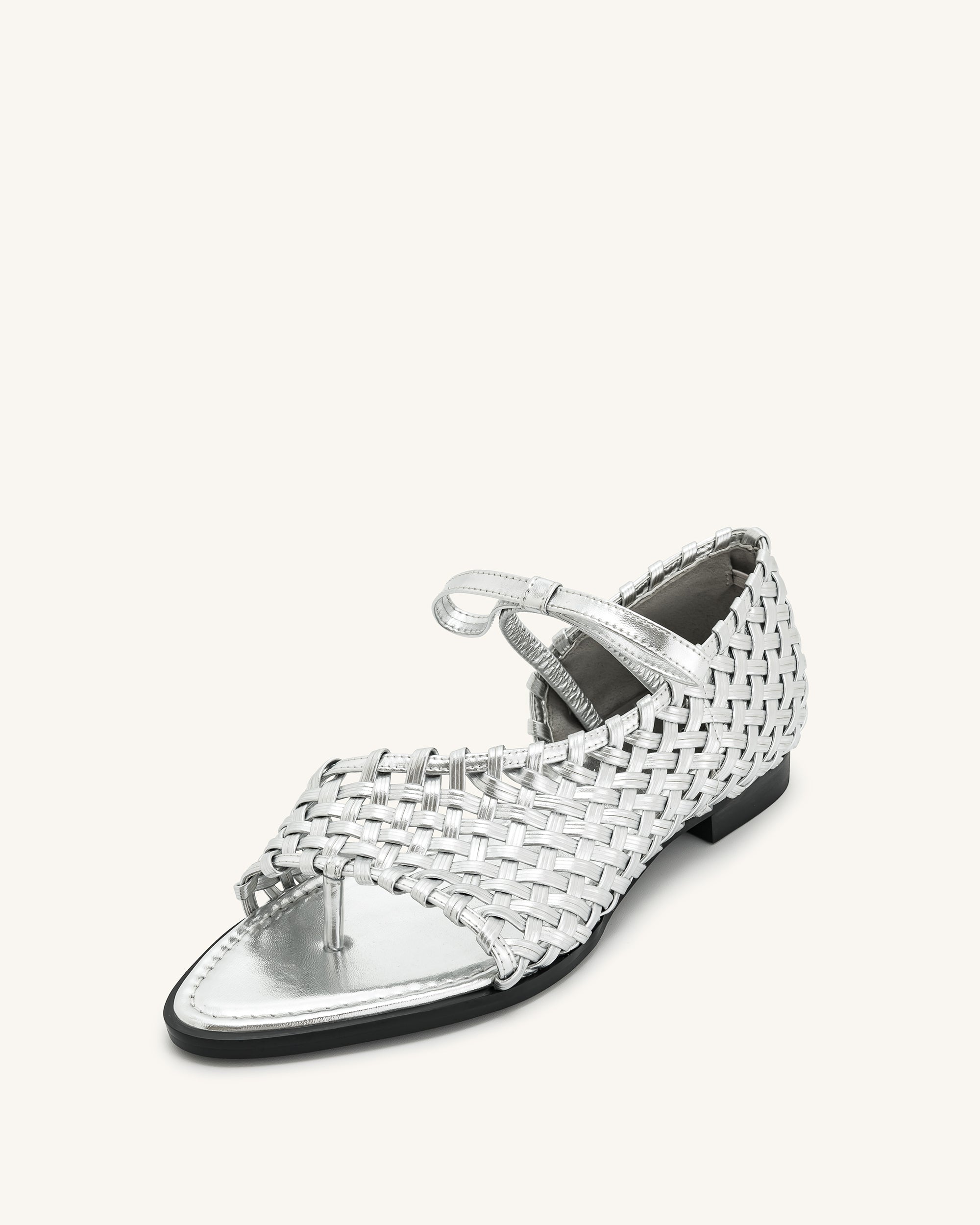 Jocelyn Weave Strap Flip-flops - Silver - Image 15